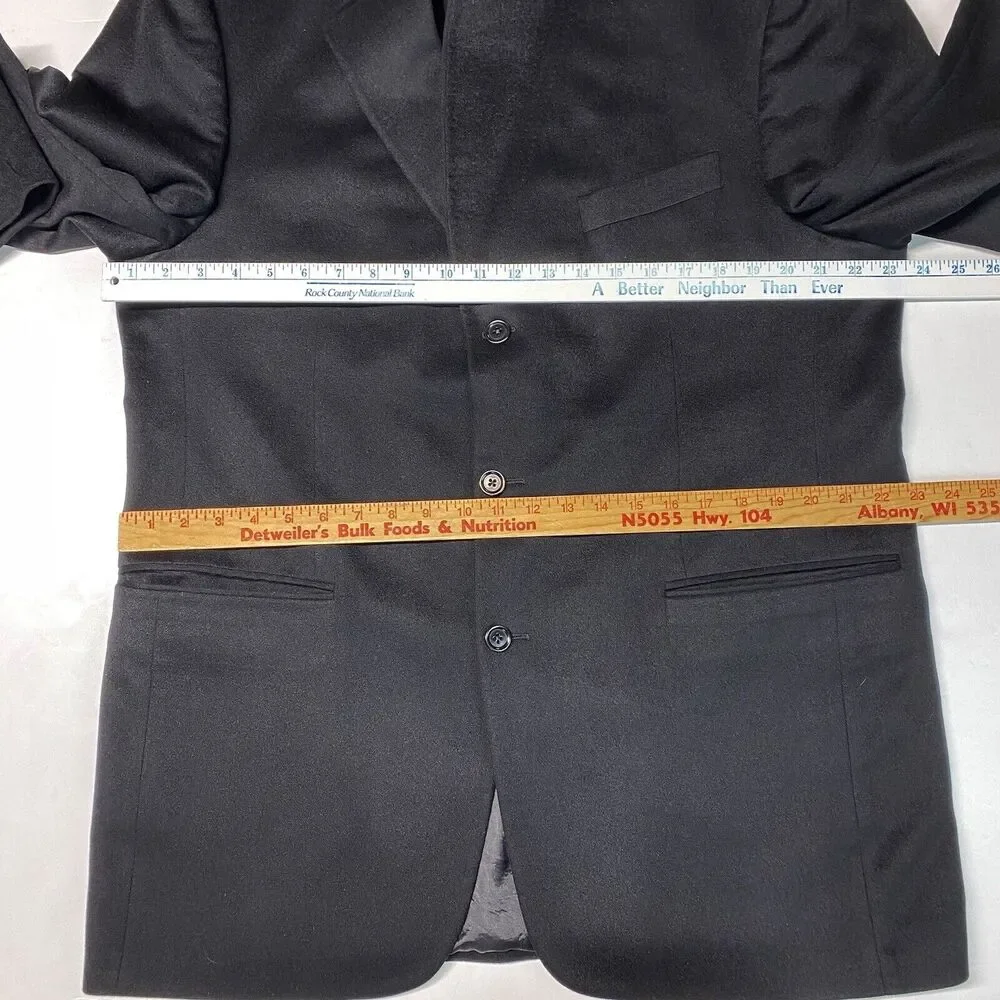 Cashmere Blazer Jack Victor Loro Piana Sport Suit Coat Mens 44 Black Lined EUC